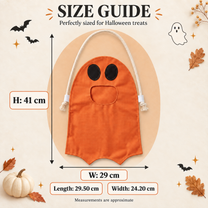 Personalized Ghost Halloween Candy Bag, Custom Name Trick or Treat Bag with Plush Charm