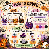 Custom Name Embroidery Halloween Basket for Kids