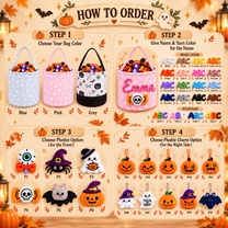 Personalized Halloween Candy Bag for Kids with Custom Name