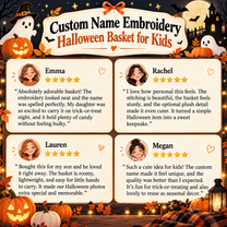 Custom Name Embroidery Halloween Basket for Kids