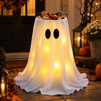 Adjustable Height Glowing Ghost Candy Bowl