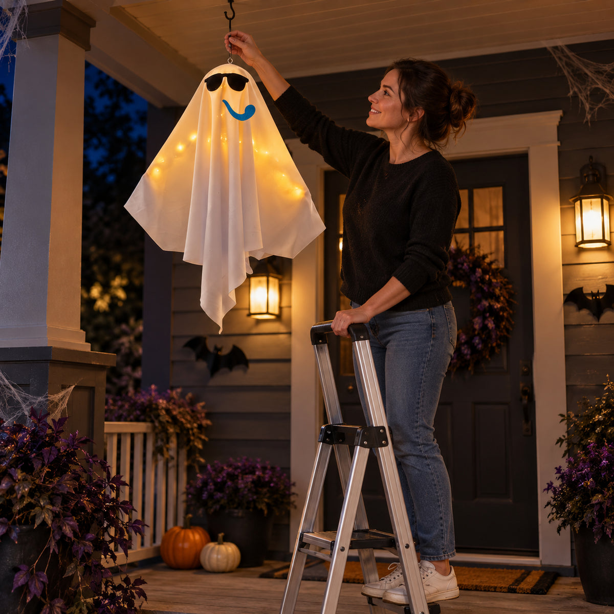 LED Glowing Hanging Ghost Decoration