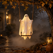 Hanging Glowing Ghost Light for Spooky Halloween Decoration