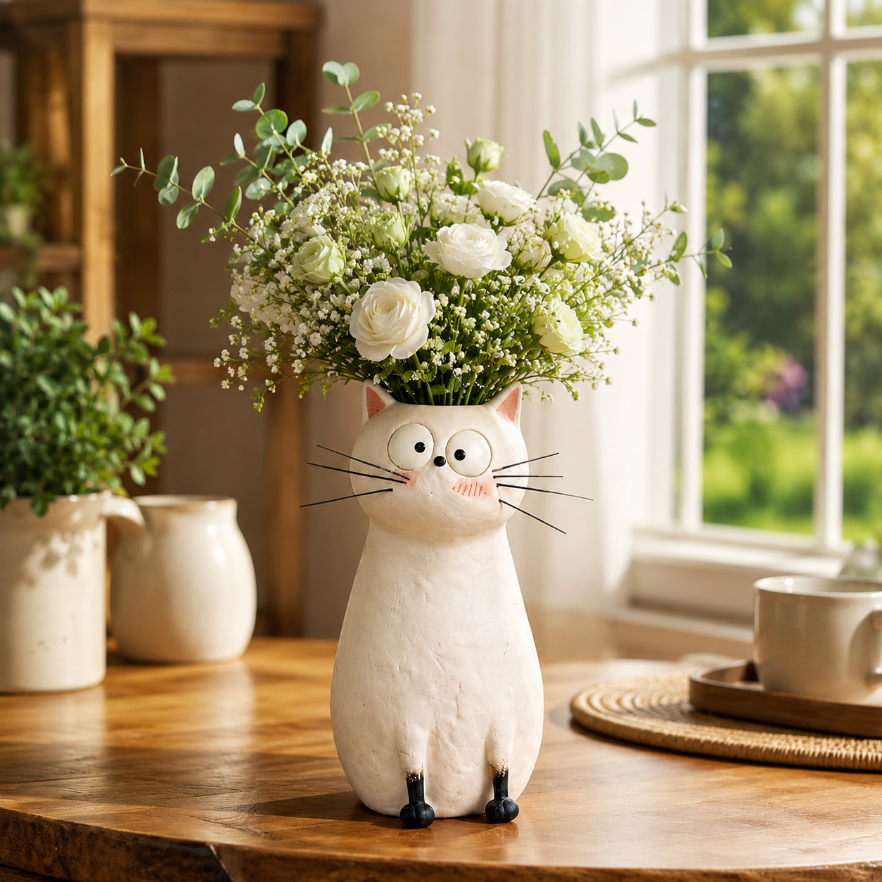 Quirky Cat Vase – Unique Cat Lover Gift & Whimsical Home Décor Accent