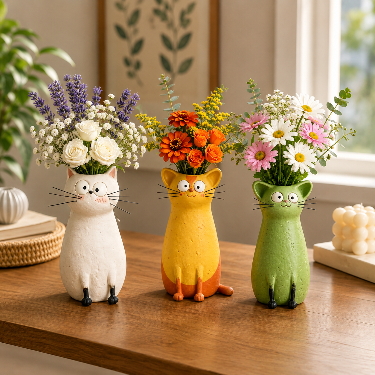 Quirky Cat Vase – Unique Cat Lover Gift & Whimsical Home Décor Accent