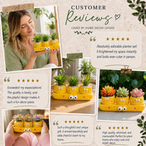 Plant Lover Cute Succulent Pot – Fruit Succulent Planter, Cartoon Resin Small Flower Pot & Kawaii Desk Décor