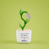 Glass Plant Pot – Personalized Name Mini Flower or Cactus Ornament, Teacher Appreciation Gift & Desk Decoration