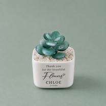 Glass Plant Pot – Personalized Name Mini Flower or Cactus Ornament, Teacher Appreciation Gift & Desk Decoration