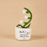 Glass Plant Pot – Personalized Name Mini Flower or Cactus Ornament, Teacher Appreciation Gift & Desk Decoration