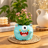 Cute Monster Succulent Planter with Drainage Hole – Plant Lover Gift, Funny Desk Pot & Quirky Home Décor