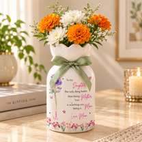 Personalized Daughter Flower Vase – Custom Mother Daughter Keepsake Gift