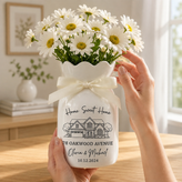 Personalized First Home Flower Vase – Custom New Home Gift for Couples