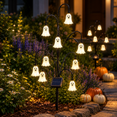 Halloween Ghost Tree Stake Light – Solar Powered Yard Path Lighting, Whimsical Porch & Lawn Holiday Ornament