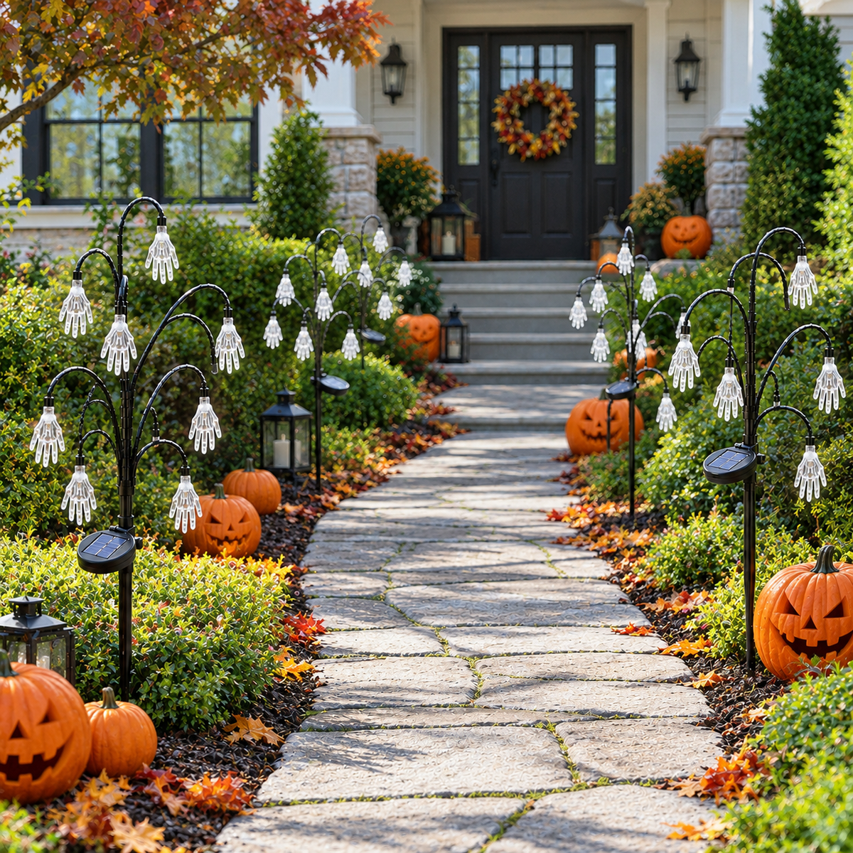 Halloween Solar Garden Light, Skeleton Hand Pathway Light – Spooky Outdoor Yard, Lawn & Walkway Decoration
