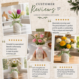 Ivory Anniversary Flower Vase – Personalized 14th Wedding Anniversary Gift for Couples
