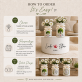 Personalized 9th Anniversary Willow Tree Flower Vase – Custom Ceramic Anniversary Gift for Wife & Couples