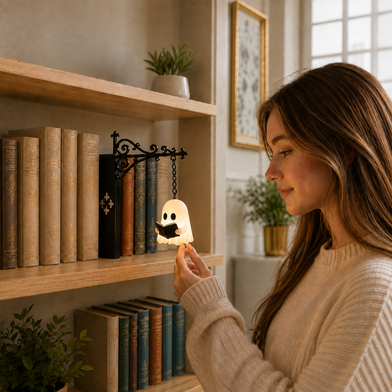 Personalized Book Tavern Lamp – Custom Bookshelf Light, Halloween Library Lamp & Gothic Book Nook Decor