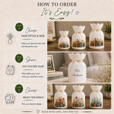 Personalized Vintage Bookshelf Library Ceramic Flower Vase – Book Lover Gift