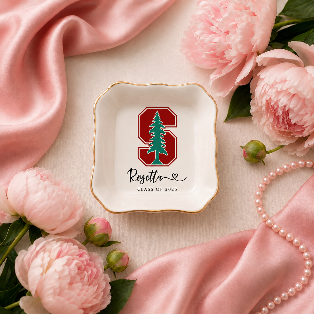 Personalised University College Graduation Gift Ring Dish, Custom Class of 2026 Keepsake