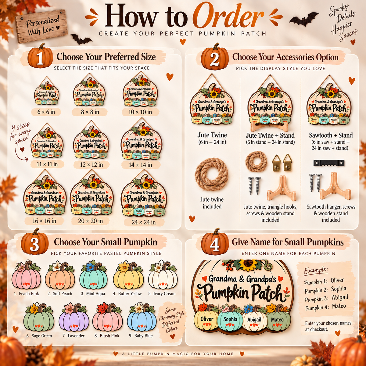Personalized Pumpkin Patch Sign for Grandma & Grandpa