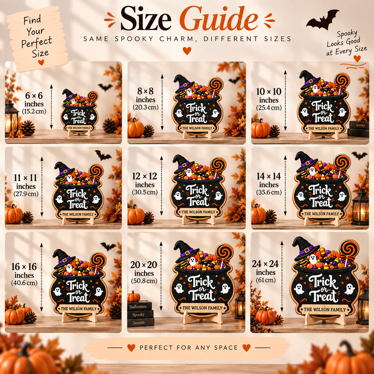 Personalized Trick or Treat Halloween Door Sign