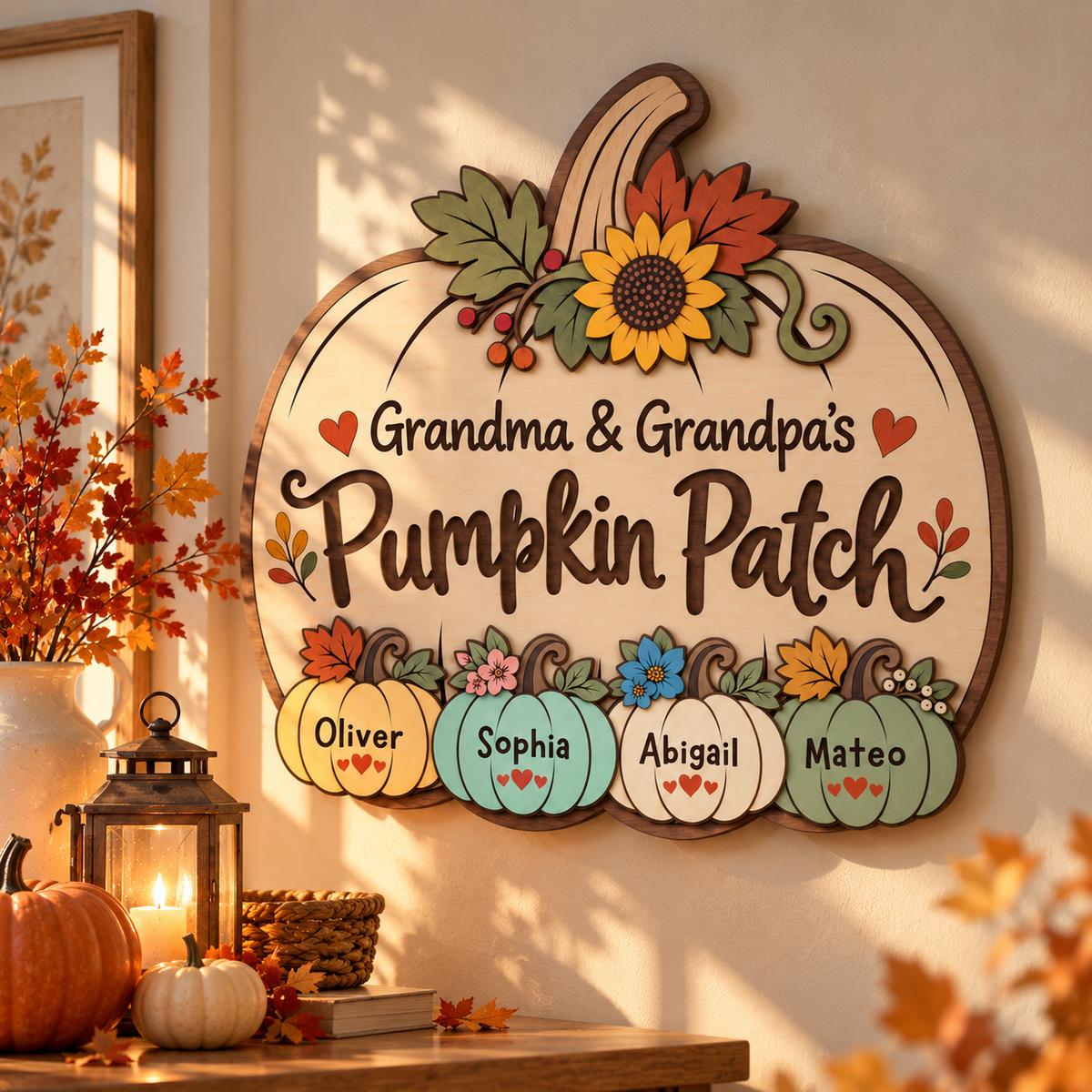 Personalized Pumpkin Patch Sign for Grandma & Grandpa