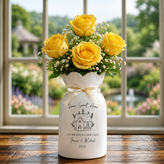 Personalized First Home Gift Ceramic Flower Vase – Custom New Home & Housewarming Gift