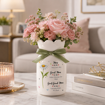 Personalized Birth Month Flower Vase – First Mom Then Grandma Now Great Grandma Gift