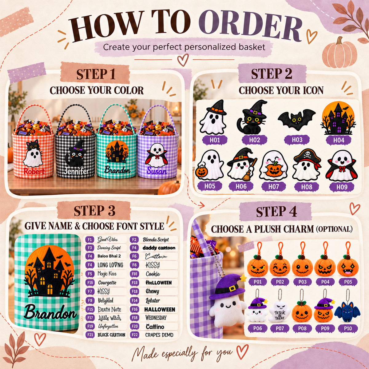 Personalized Halloween Basket for Kids – Trick or Treat Bag