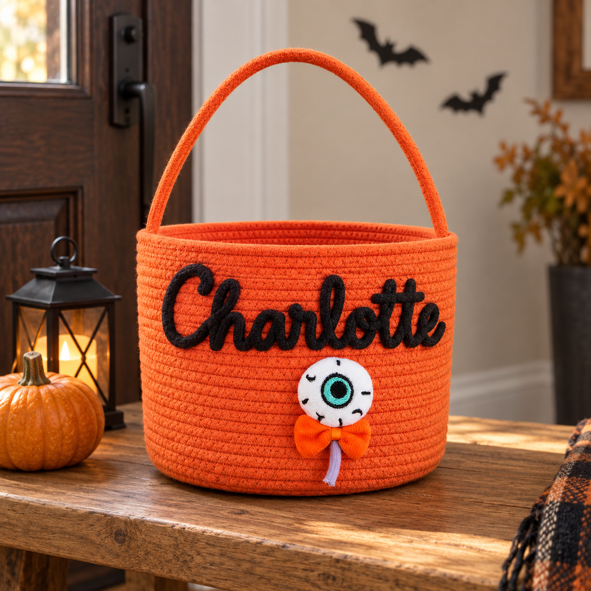 Personalized Halloween Treat Basket for Trick-or-Treating