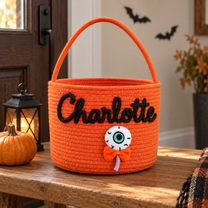 Personalized Halloween Treat Basket for Trick-or-Treating