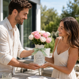 Ivory Anniversary Flower Vase – Personalized 14th Wedding Anniversary Gift for Couples