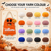 Personalized Ghost Halloween Candy Bag, Custom Name Trick or Treat Bag with Plush Charm