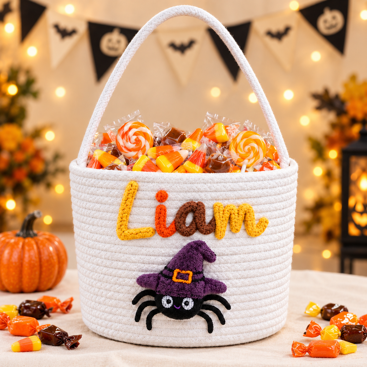 Personalized Halloween Treat Basket for Trick-or-Treating