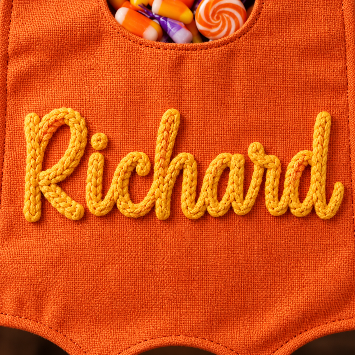 Personalized Ghost Halloween Candy Bag, Custom Name Trick or Treat Bag with Plush Charm