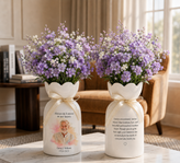 Personalized In Loving Memory Ceramic Flower Vase – Custom Photo Memorial Gift