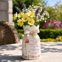 Personalized Daughter Flower Vase – Custom Mother Daughter Keepsake Gift