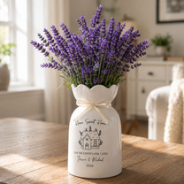 Personalized First Home Gift Ceramic Flower Vase – Custom New Home & Housewarming Gift