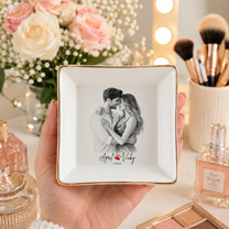 Custom Engagement Ring Dish, Personalized Photo Wedding Keepsake Gift