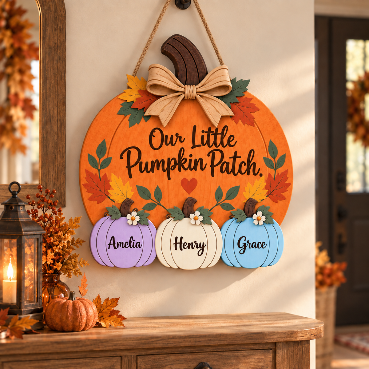 Personalized Grandma & Grandpa’s Pumpkin Patch Door Hanger