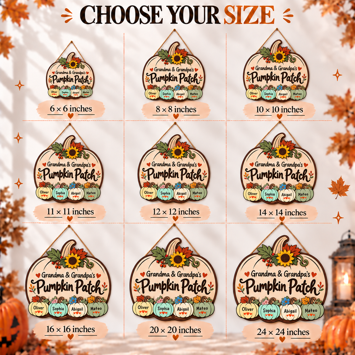 Personalized Pumpkin Patch Sign for Grandma & Grandpa