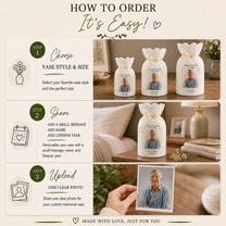 Personalized In Loving Memory Ceramic Flower Vase – Custom Photo Memorial Gift