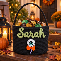 Personalized Halloween Treat Basket for Trick-or-Treating