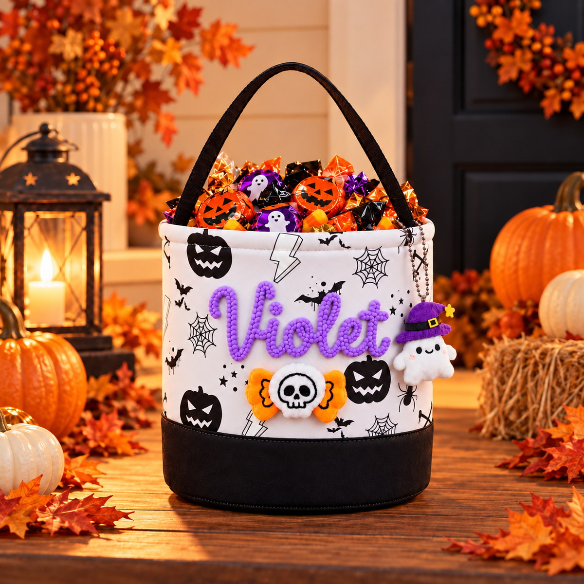 Personalized Halloween Candy Bag for Kids with Custom Name