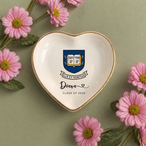 Personalised University College Graduation Gift Ring Dish, Custom Class of 2026 Keepsake