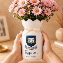 Personalized University College Graduation Gift Vase – Custom Class of 2026 Keepsake
