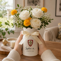 Personalized University College Graduation Gift Vase – Custom Class of 2026 Keepsake