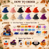Personalized Halloween Witch Hat with Embroidered Name Design