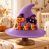 Personalized Halloween Witch Hat with Embroidered Name Design