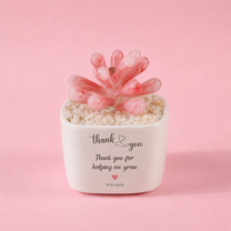 Glass Plant Pot – Personalized Name Mini Flower or Cactus Ornament, Teacher Appreciation Gift & Desk Decoration